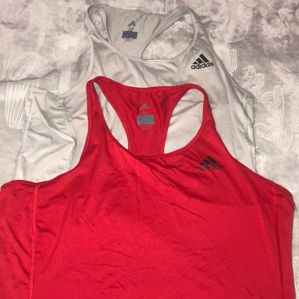 2 adidas tank tops